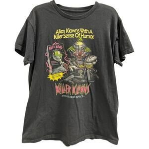 ALIENS KILLER KLOWNS FROM OUTER SPACE 1988 cult classic VHS trashed tee sz L